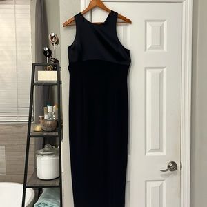 Sleek, long black dress